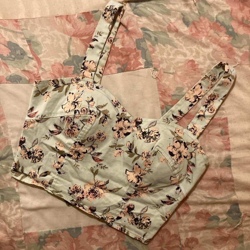 Floral Women's bustier crop top
